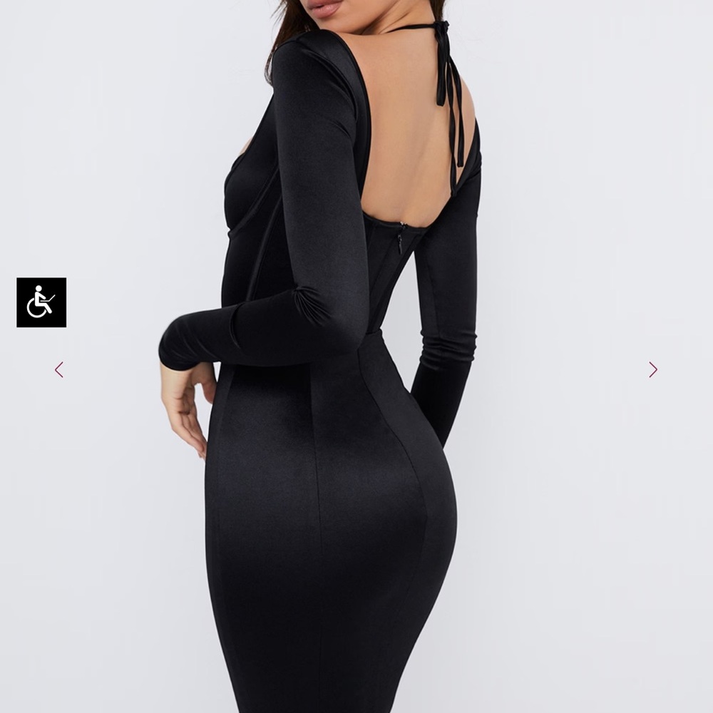 HouseofCB Black Faux Leather Dress - Picture 2 of 6